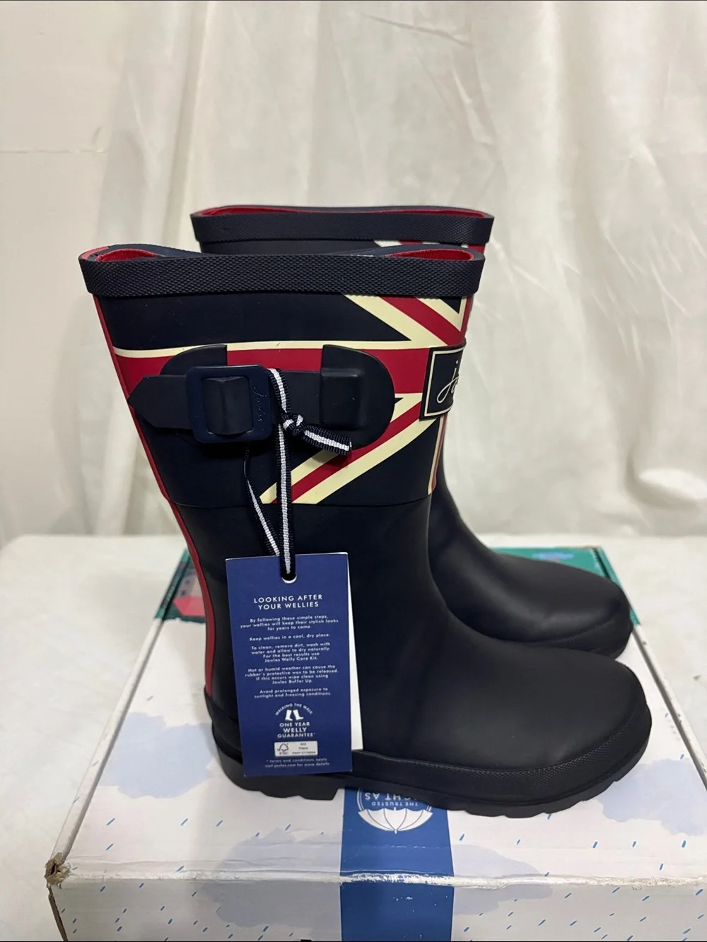 Joules Kids Rain Boots size US 2 NWT